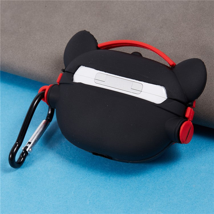 For Apple AirPods Pro Bluetooth Earphones Silicone Cover Headset Dog Protective Case with Carabiner