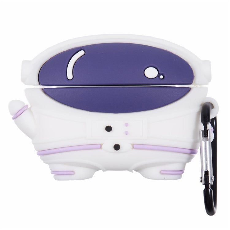For Apple AirPods Pro Bluetooth Earphones Silicone Cover Astronaut Protective Case with Carabiner