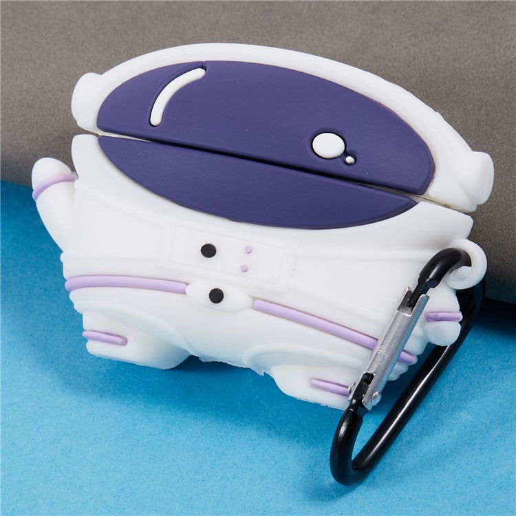 For Apple AirPods Pro Bluetooth Earphones Silicone Cover Astronaut Protective Case with Carabiner