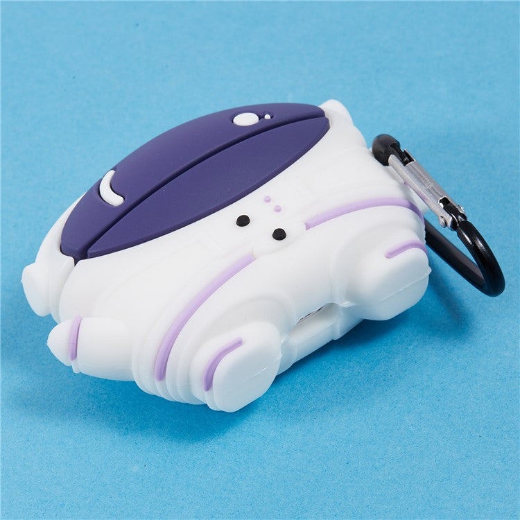 For Apple AirPods Pro Bluetooth Earphones Silicone Cover Astronaut Protective Case with Carabiner