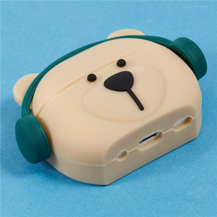 For Apple AirPods Pro Bluetooth Earphones Silicone Cover Headset Bear Protective Case with Carabiner