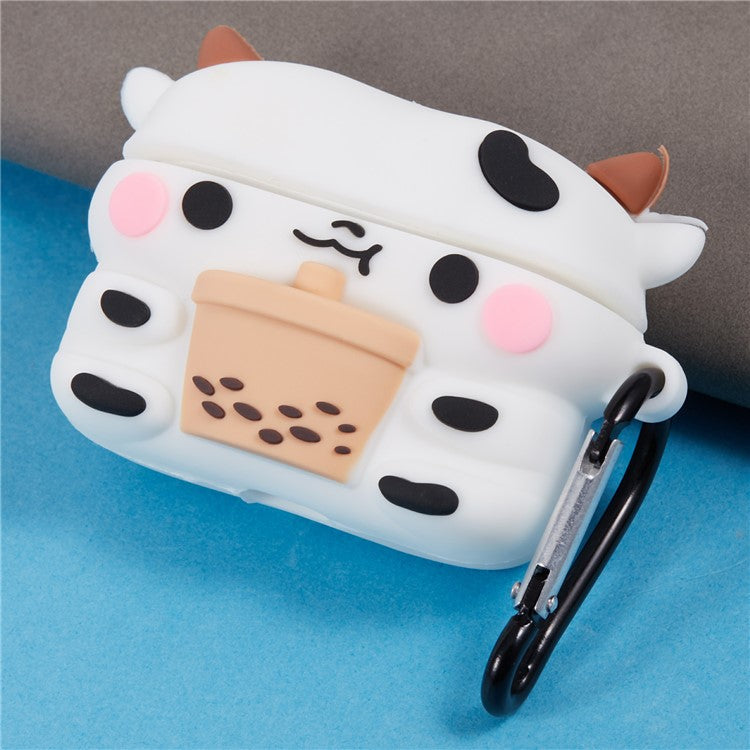 For Apple AirPods Pro Silicone Cover Milk Tea Cow Bluetooth Earphones Protective Case
