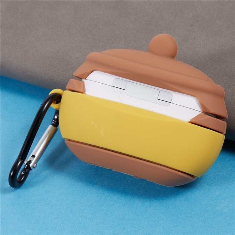 For Apple AirPods Pro Bluetooth Earphones Silicone Cover Honey Pot Protective Case with Carabiner