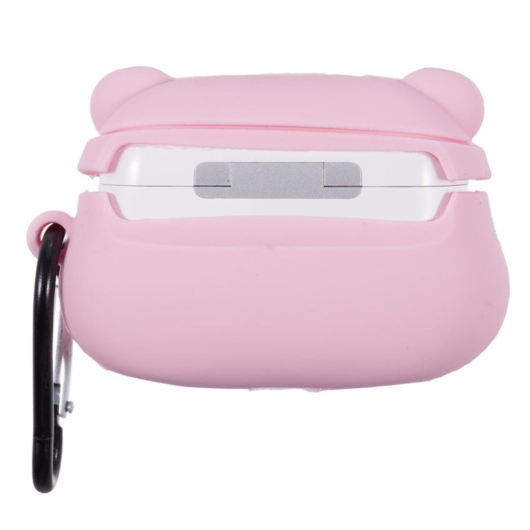 For Apple AirPods Pro Bluetooth Earphones Silicone Cover Pig Head Protective Case with Carabiner