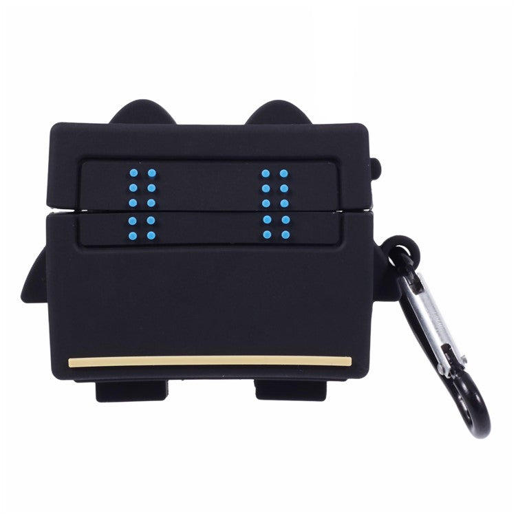 For Apple AirPods Pro Bluetooth Earphones Silicone Cover Black Robot Protective Case