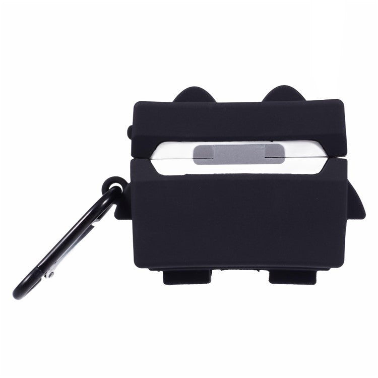 For Apple AirPods Pro Bluetooth Earphones Silicone Cover Black Robot Protective Case