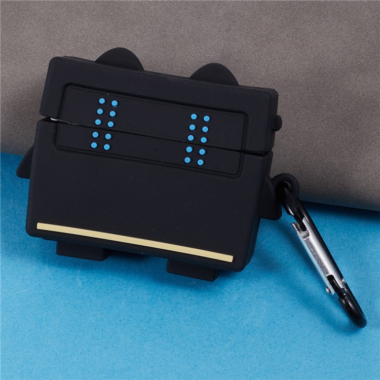 For Apple AirPods Pro Bluetooth Earphones Silicone Cover Black Robot Protective Case
