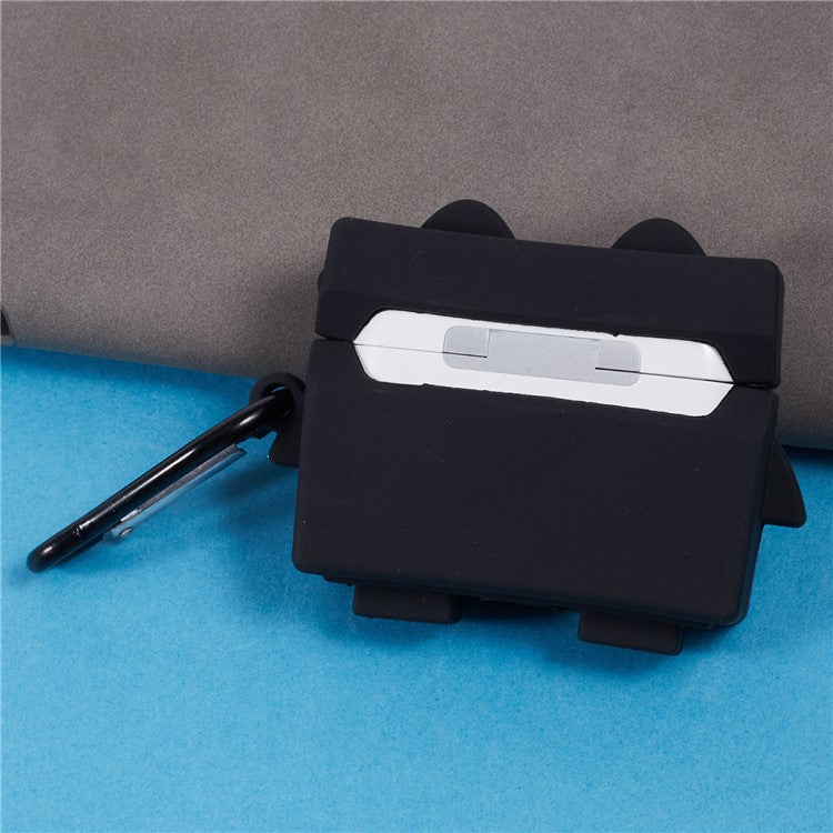 For Apple AirPods Pro Bluetooth Earphones Silicone Cover Black Robot Protective Case
