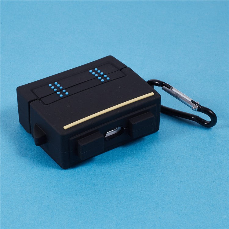 For Apple AirPods Pro Bluetooth Earphones Silicone Cover Black Robot Protective Case