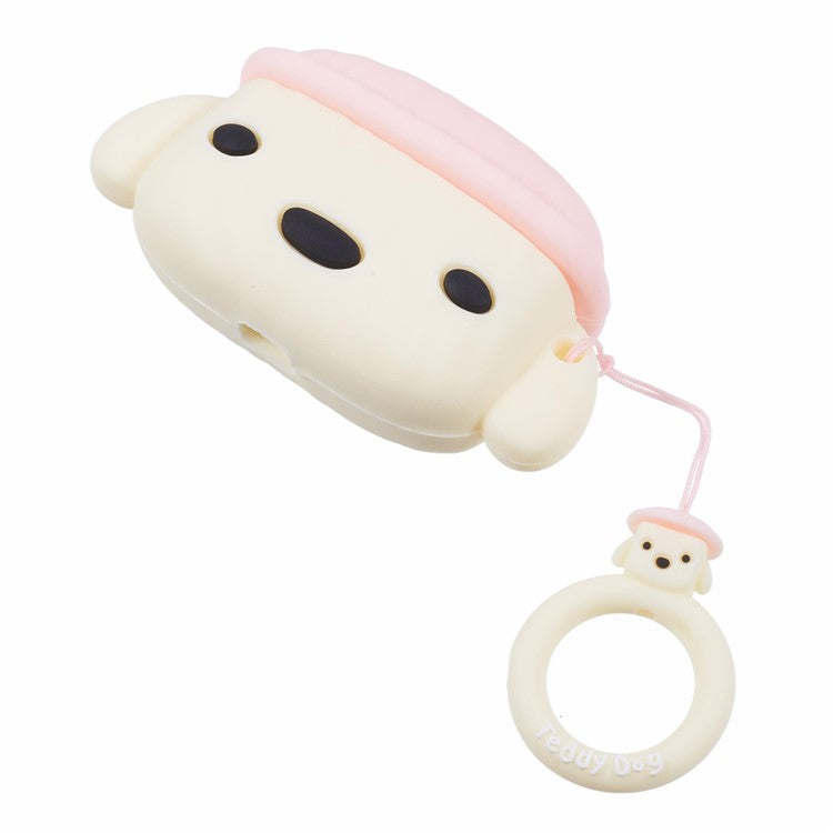 For Apple AirPods Pro Bluetooth Earphones Silicone Cover Teddy Protective Case - Beige