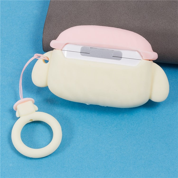 For Apple AirPods Pro Bluetooth Earphones Silicone Cover Teddy Protective Case - Beige
