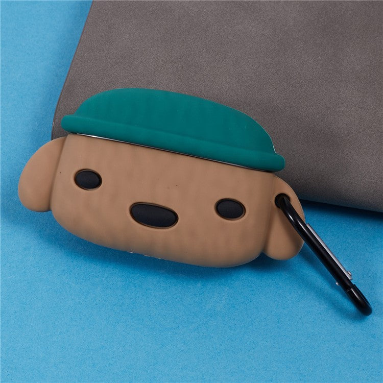 For Apple AirPods Pro Bluetooth Earphones Silicone Cover Teddy Protective Case - Brown