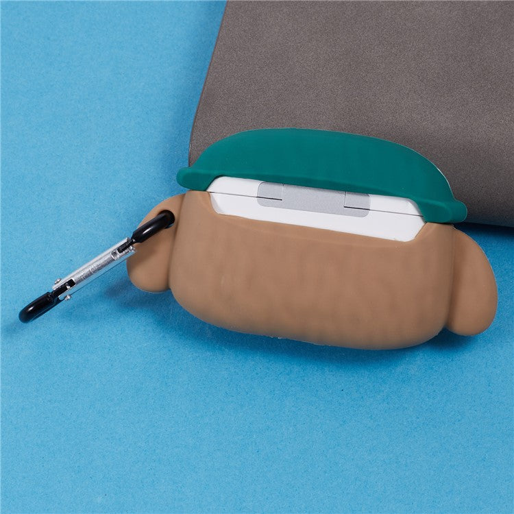 For Apple AirPods Pro Bluetooth Earphones Silicone Cover Teddy Protective Case - Brown