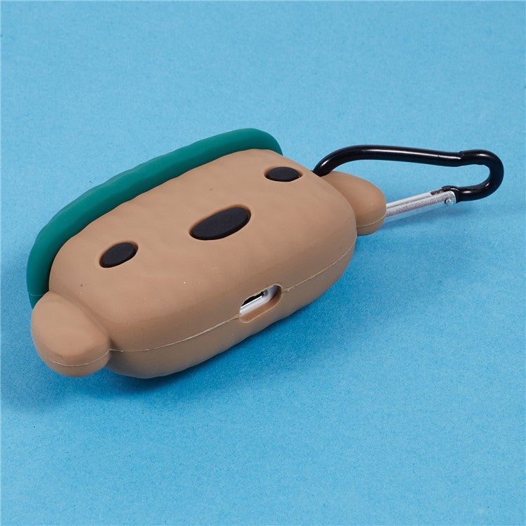 For Apple AirPods Pro Bluetooth Earphones Silicone Cover Teddy Protective Case - Brown