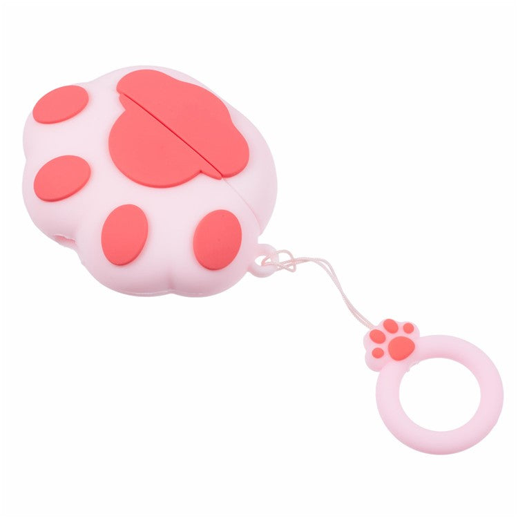 For Apple AirPods Pro Bluetooth Earphones Silicone Cover Cat Claws Protective Case - Pink
