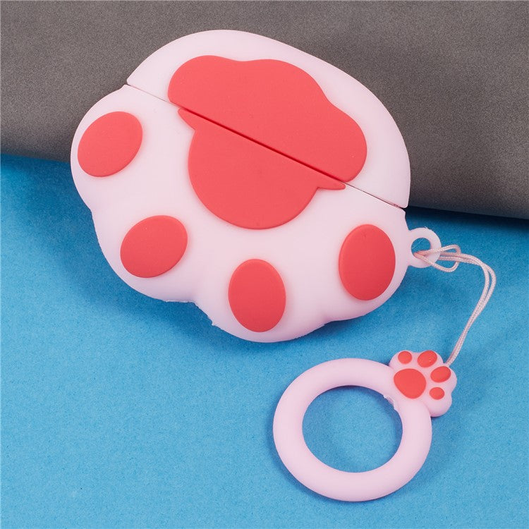 For Apple AirPods Pro Bluetooth Earphones Silicone Cover Cat Claws Protective Case - Pink