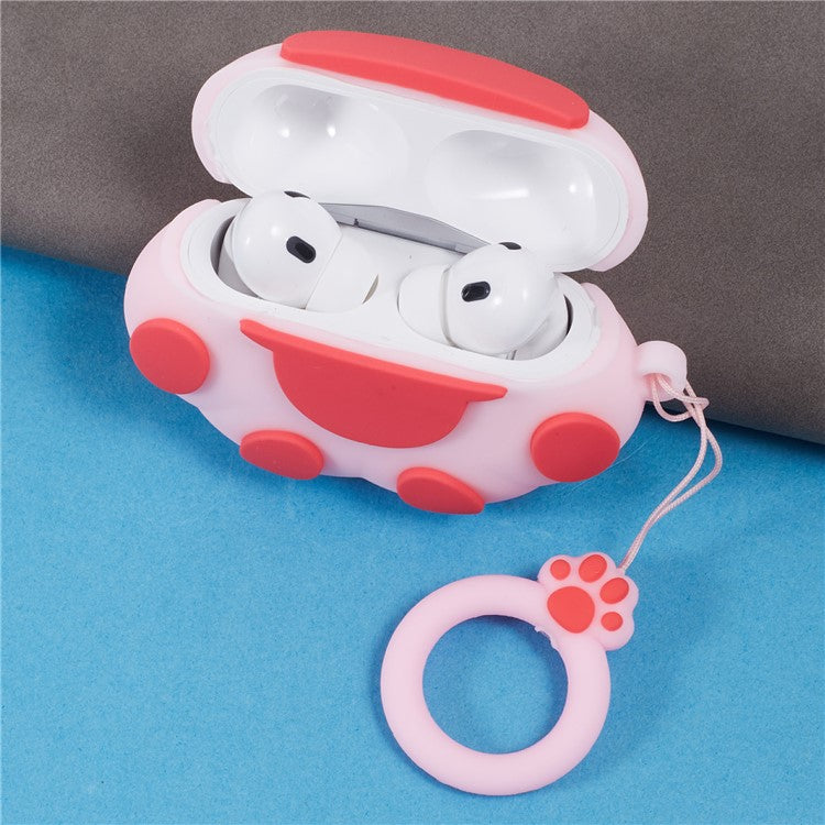 For Apple AirPods Pro Bluetooth Earphones Silicone Cover Cat Claws Protective Case - Pink