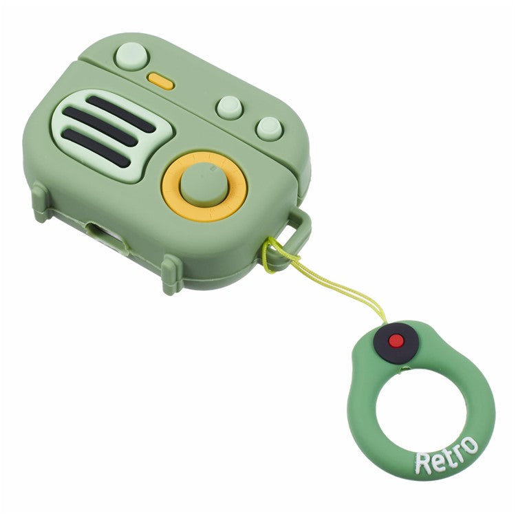 For Apple AirPods Pro Bluetooth Earphones Silicone Cover Speaker Shape Protective Case - Green