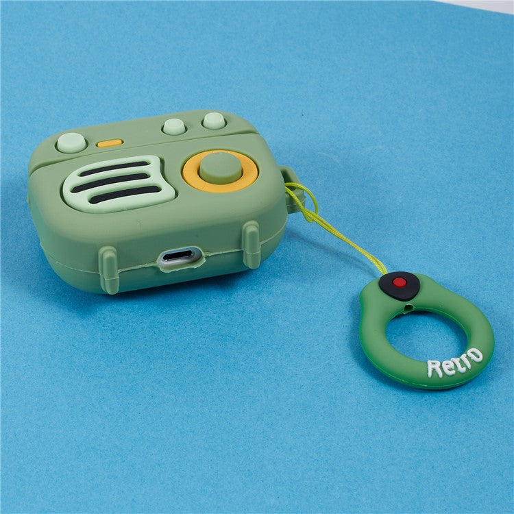 For Apple AirPods Pro Bluetooth Earphones Silicone Cover Speaker Shape Protective Case - Green