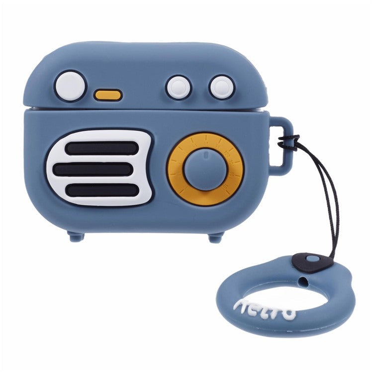 For Apple AirPods Pro Bluetooth Earphones Silicone Cover Speaker Shape Protective Case - Blue