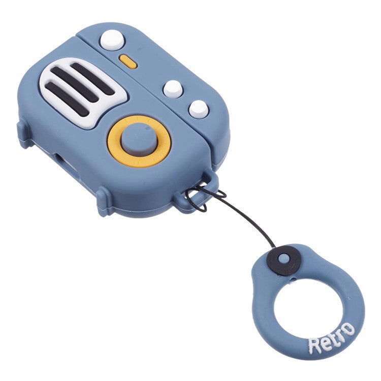 For Apple AirPods Pro Bluetooth Earphones Silicone Cover Speaker Shape Protective Case - Blue