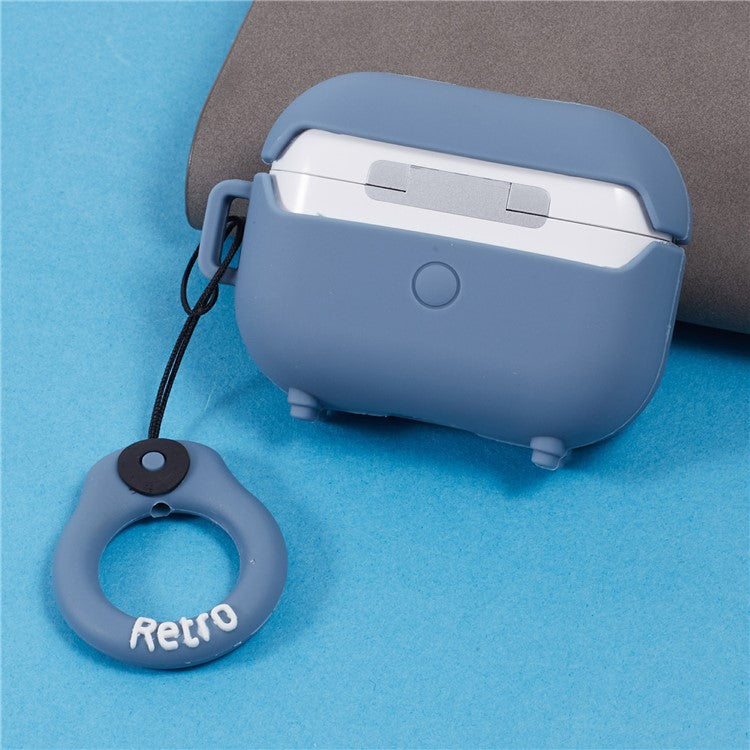 For Apple AirPods Pro Bluetooth Earphones Silicone Cover Speaker Shape Protective Case - Blue