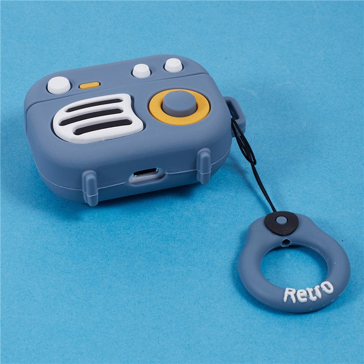 For Apple AirPods Pro Bluetooth Earphones Silicone Cover Speaker Shape Protective Case - Blue