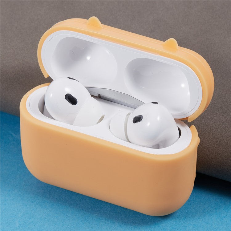 For Apple AirPods Pro Silicone Case Shiba Inu Design Bluetooth Earphone Cover with Carabiner