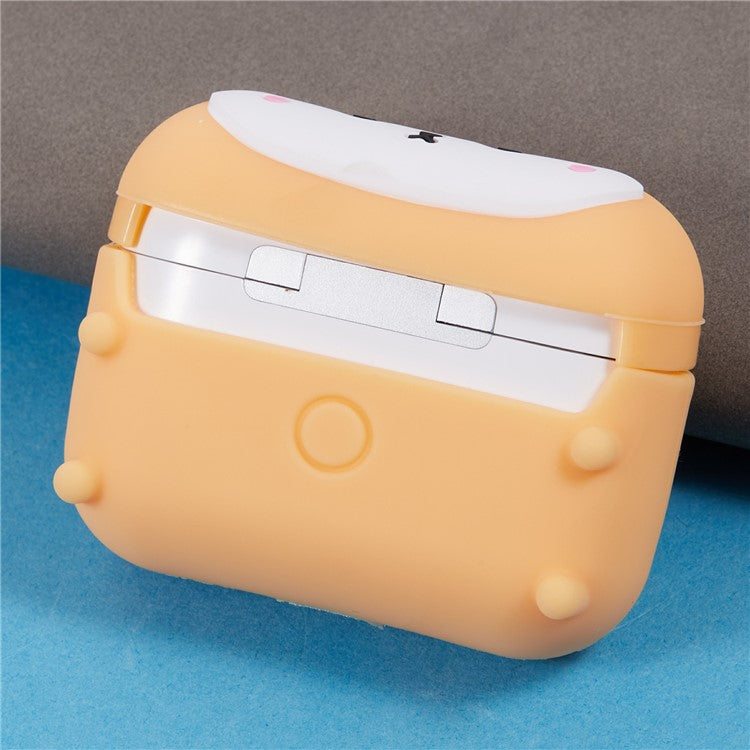 For Apple AirPods Pro Silicone Case Shiba Inu Design Bluetooth Earphone Cover with Carabiner