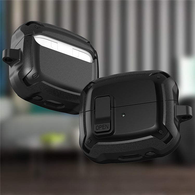 For Samsung Galaxy Buds3 / Buds3 Pro Bluetooth Earphone Cover TPU+PC Anti-Drop Case with Buckle - White