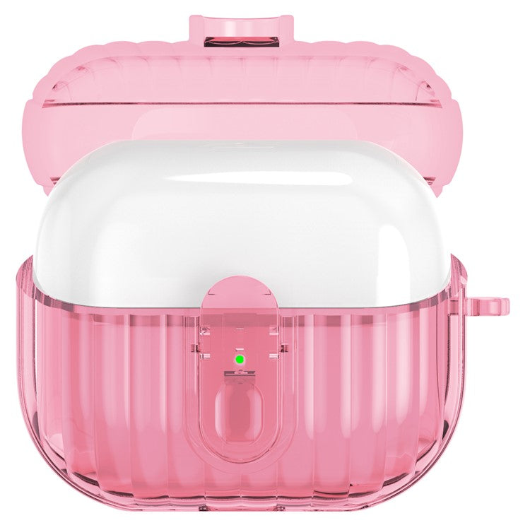 For Samsung Galaxy Buds3 Shockproof Case Anti-Scratch Bluetooth Earphone Cover - Transparent Pink