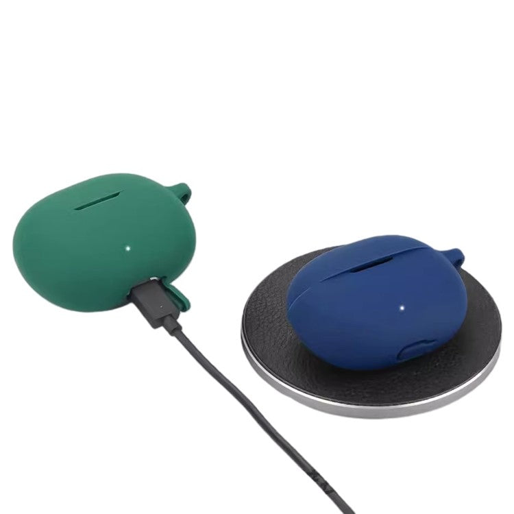 For Honor LCHSE X7i Case Bluetooth Earphone Silicone Cover with Anti-Lost Buckle - Matcha Green