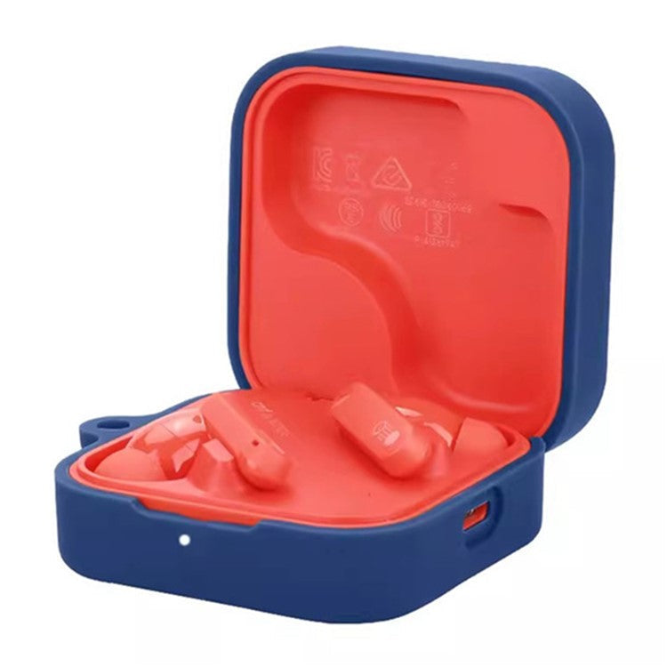 For Nothing CMF Buds Pro 2 Case Bluetooth Earphone Silicone Cover with Anti-Lost Buckle - Dark Blue