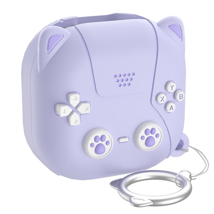 For Samsung Galaxy Buds Live / Buds Pro / Buds2 / Buds2 Pro / Buds FE Case Cute Cat Liquid Silicone Earphone Cover - Light Purple