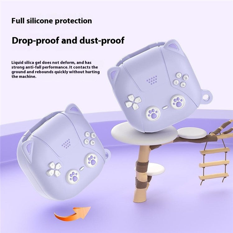 For Samsung Galaxy Buds Live / Buds Pro / Buds2 / Buds2 Pro / Buds FE Case Cute Cat Liquid Silicone Earphone Cover - Light Pink