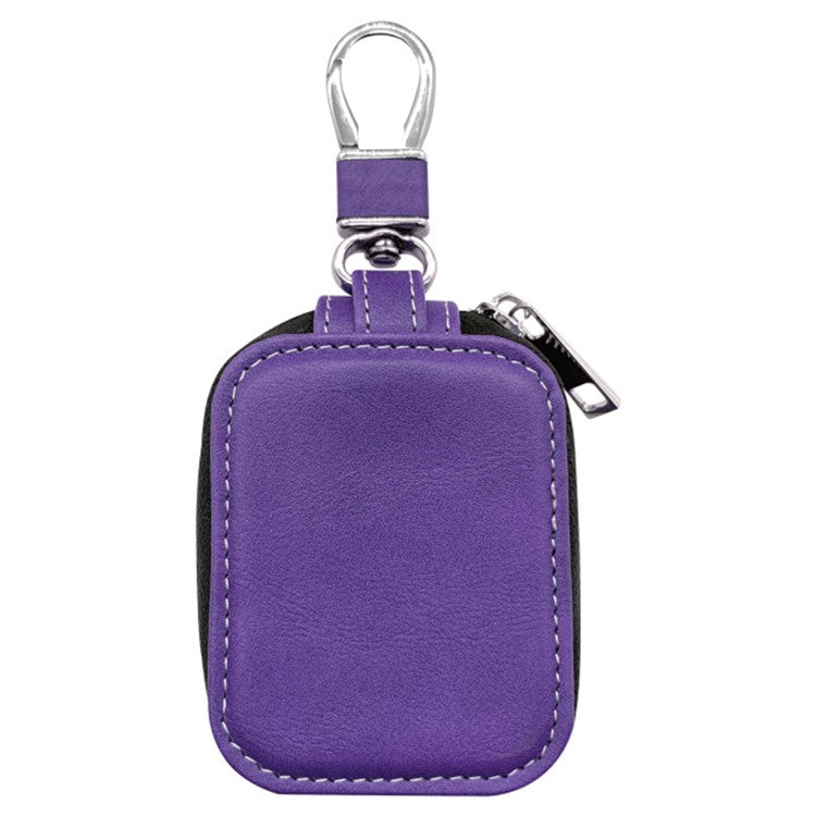 For Apple Series Earbud Storage Case Vertica PU Leather Skin-touch Earphones Carrying Bag, Size: S - Purple