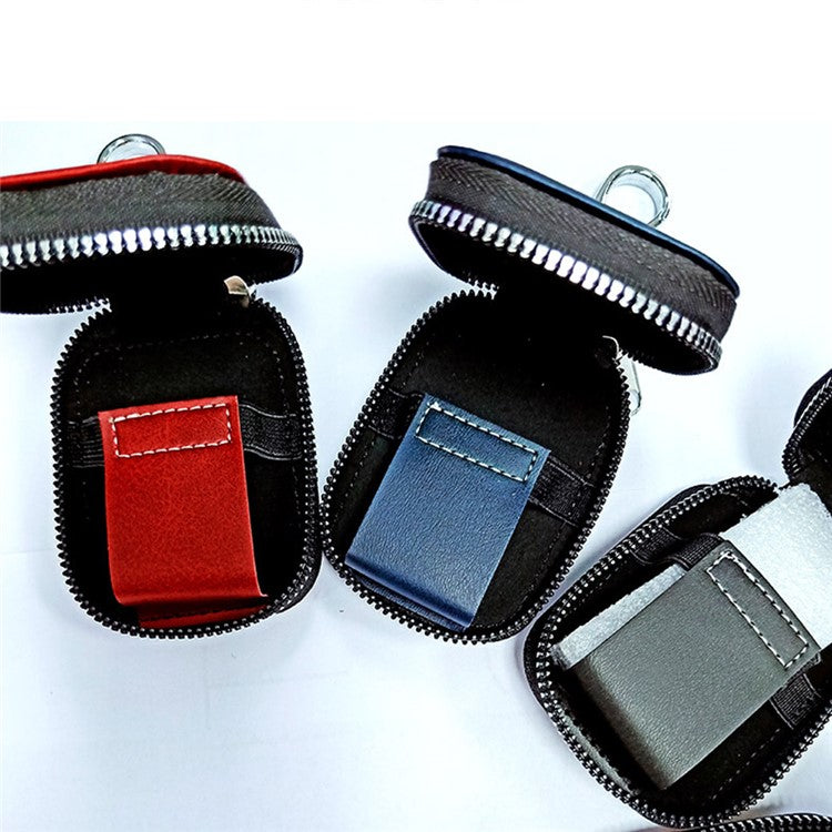 For Apple Series Earbud Storage Case Vertica PU Leather Skin-touch Earphones Carrying Bag, Size: S - Green