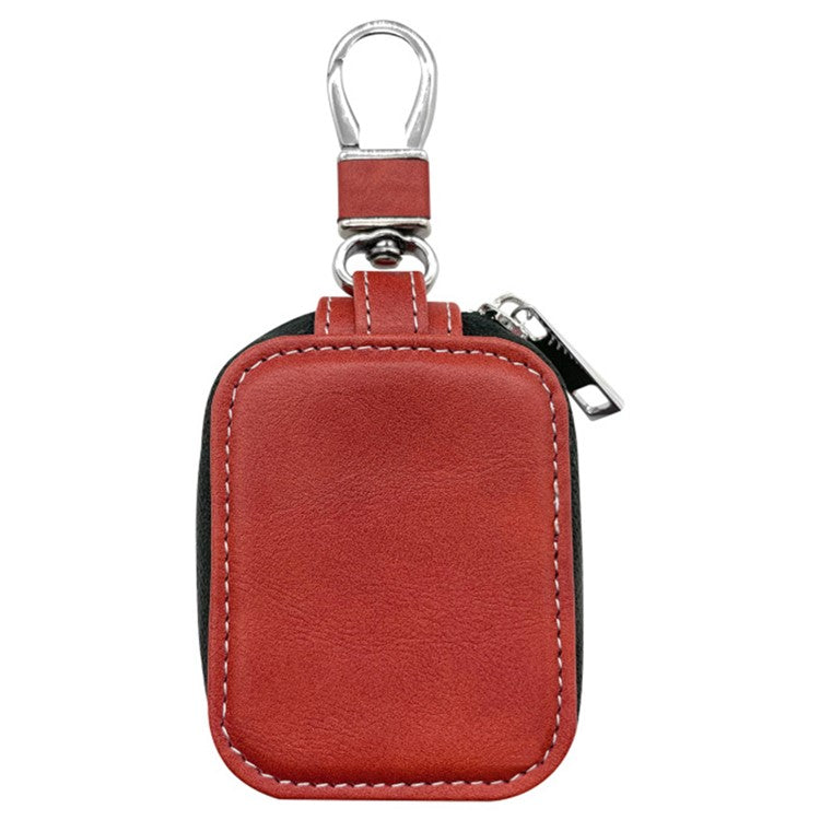 For Apple Series Earbud Storage Case Vertica PU Leather Skin-touch Earphones Carrying Bag, Size: S - Red