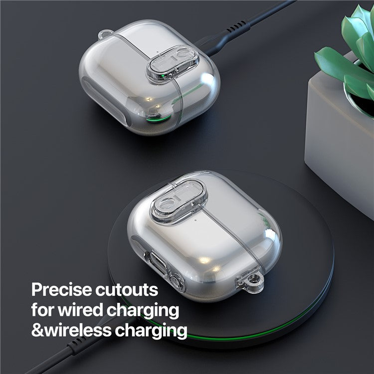 DUX DUCIS SECI Series For Samsung Galaxy Buds3 Pro / Buds3 Case PC+TPU Bluetooth Earbuds Cover with Hook - Pink