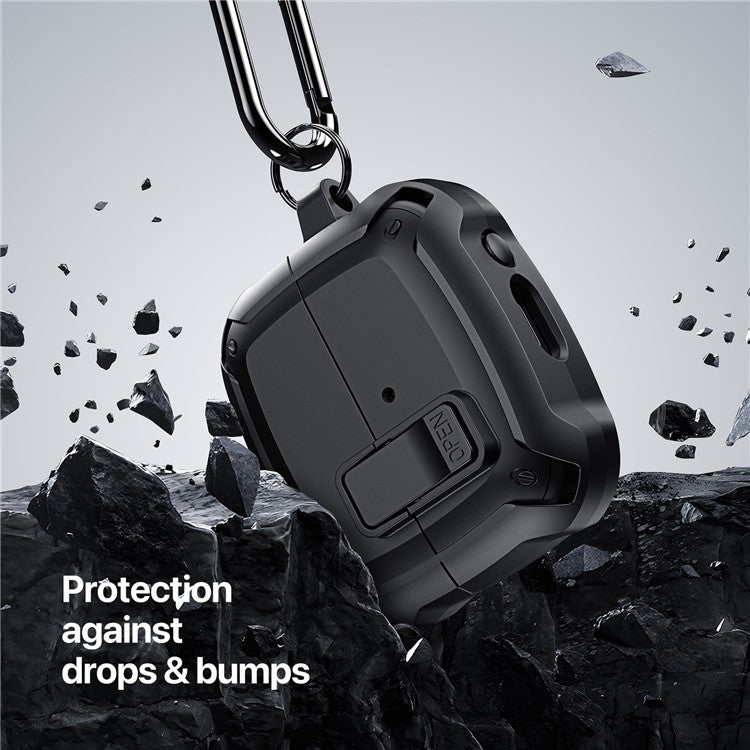 DUX DUCIS SECH Series For Samsung Galaxy Buds3 Pro / Buds3 Earbuds Case PC+TPU Protective Cover with Hook - White