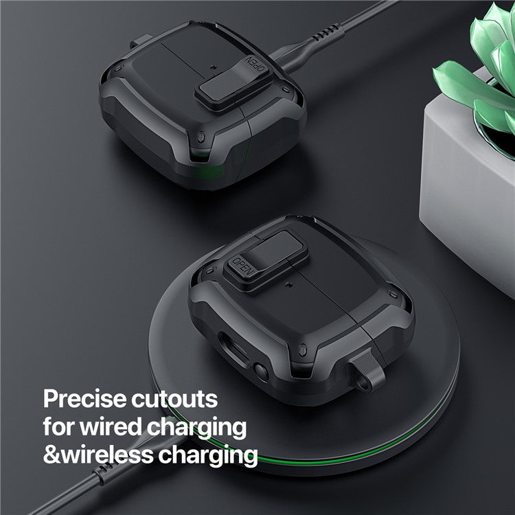 DUX DUCIS SECH Series For Samsung Galaxy Buds3 Pro / Buds3 Earbuds Case PC+TPU Protective Cover with Hook - White