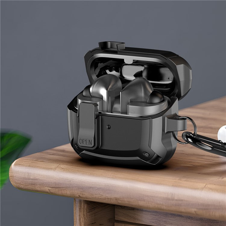 DUX DUCIS SECH Series For Samsung Galaxy Buds3 Pro / Buds3 Earbuds Case PC+TPU Protective Cover with Hook - White