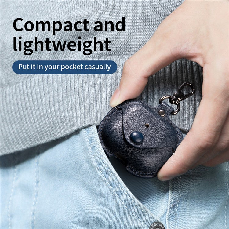 For AirPods 4 Charging Case Cover PU Leather+PC Earbuds Protective Case - Dark Brown