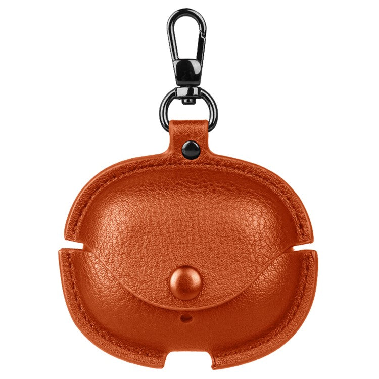 For Realme Buds Air 5 Pro Charging Case Cover Leather+PC Earbuds Protective Case - Brown