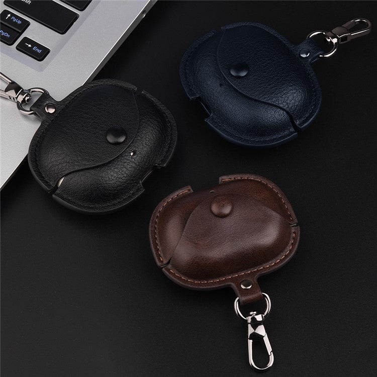 For Realme Buds Air 5 Pro Charging Case Cover Leather+PC Earbuds Protective Case - Green