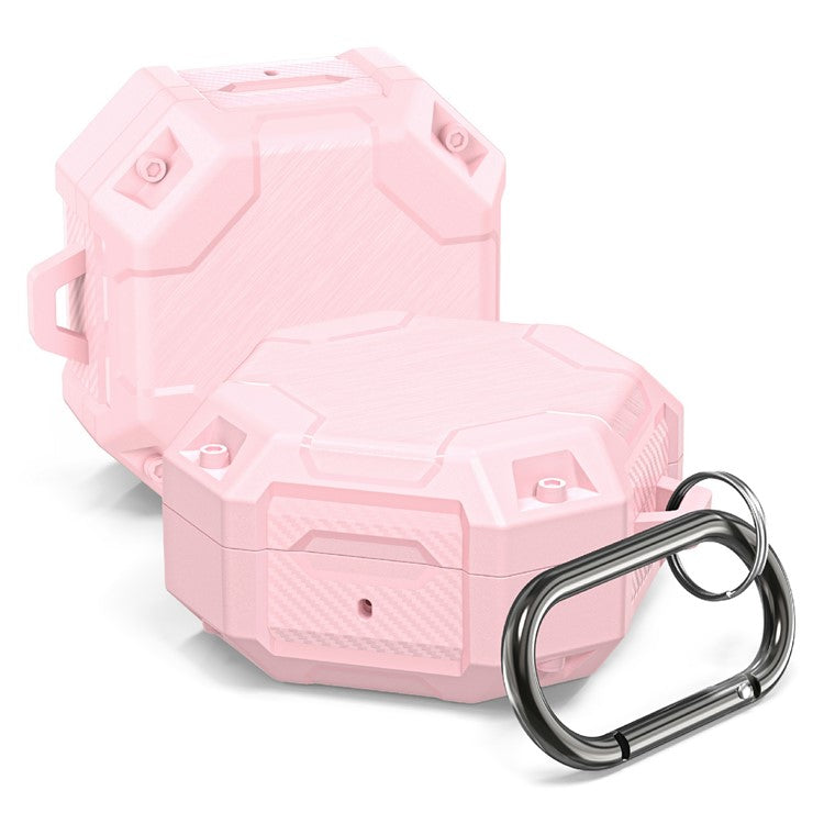 For Samsung Galaxy Buds Live / Buds Pro / Buds2 Case Bluetooth Earbuds TPU Cover with Hook - Pink