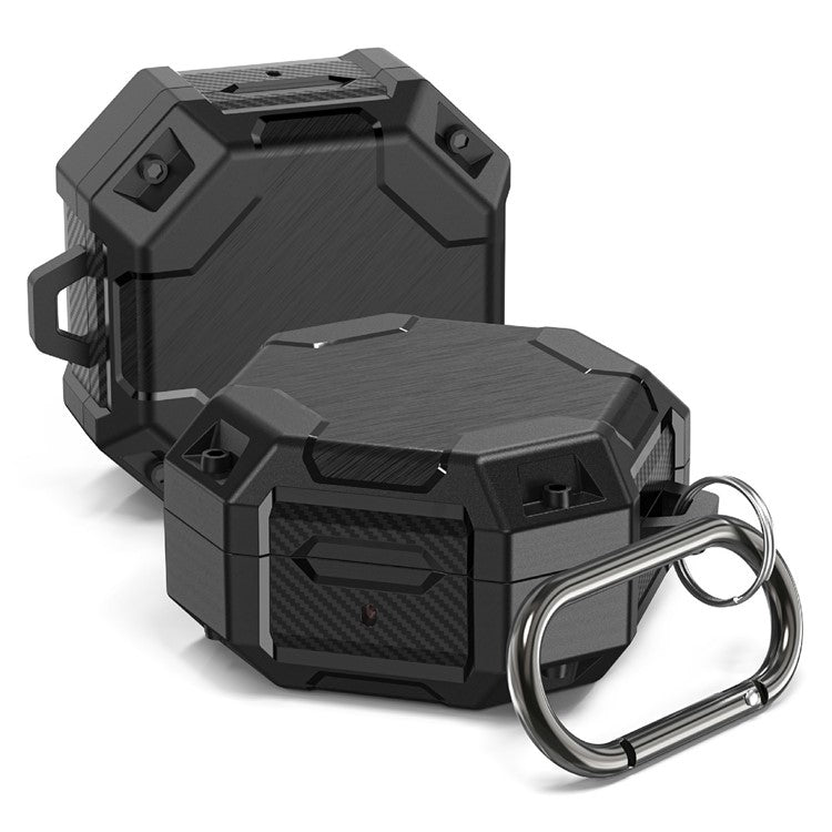 For Samsung Galaxy Buds Live / Buds Pro / Buds2 Case Bluetooth Earbuds TPU Cover with Hook - Black