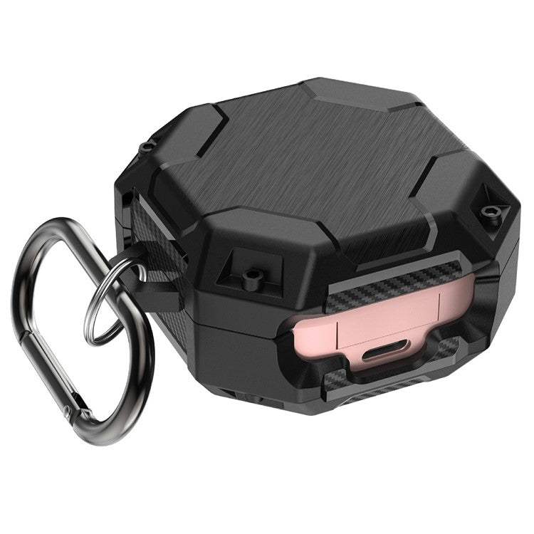 For Samsung Galaxy Buds Live / Buds Pro / Buds2 Case Bluetooth Earbuds TPU Cover with Hook - Black