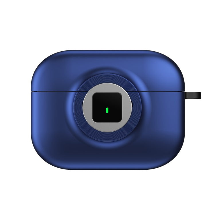 For Apple AirPods 3 Case PC+TPU Flip Earphone Cover with Carabiner and Switch Lock - Blue