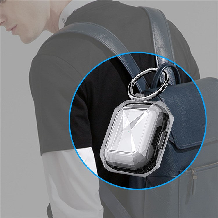 For AirPods 4 Charging Case Cover Contrast Color Bluetooth Earbuds TPU Case with Buckle - Pink